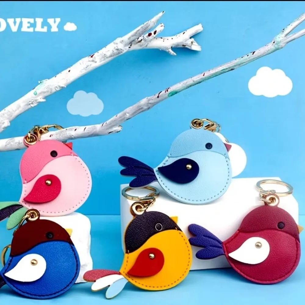 Pink bird purse charm/keychain/smart tag holder!